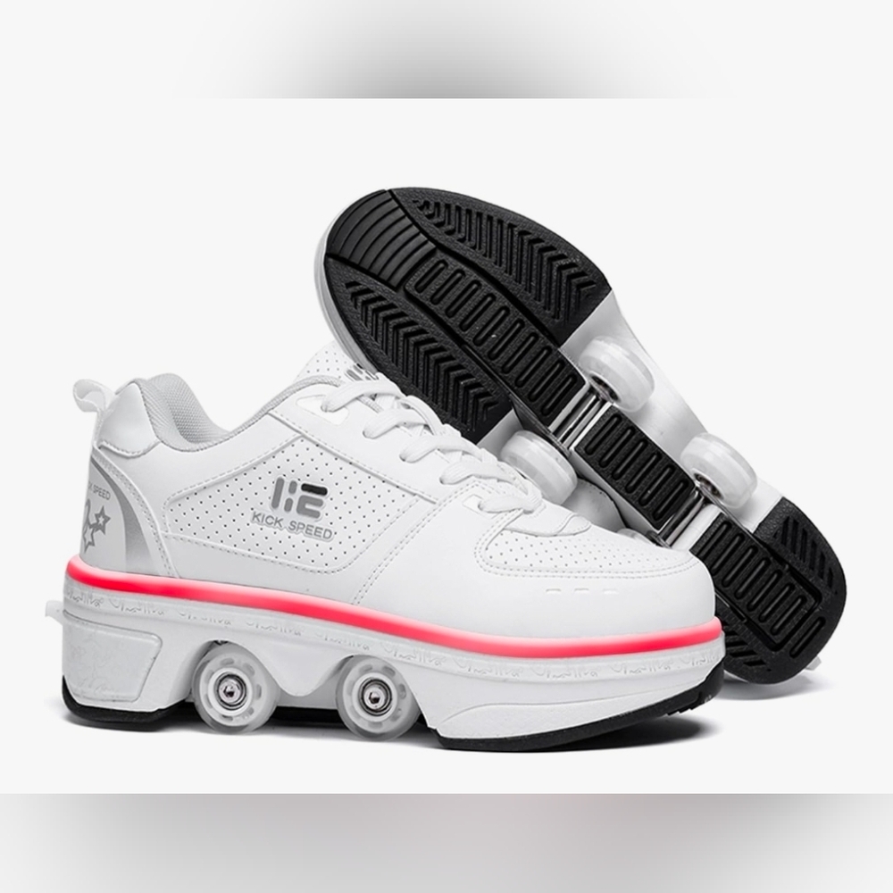 Kick SPEED Double-Row Deform Wheel Automatic Walking Shoes SIZE 41